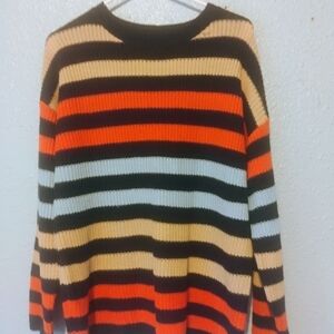 Women's Striped Multicolor Sweater Vintage Med/Lrg Y2K 1990s Top